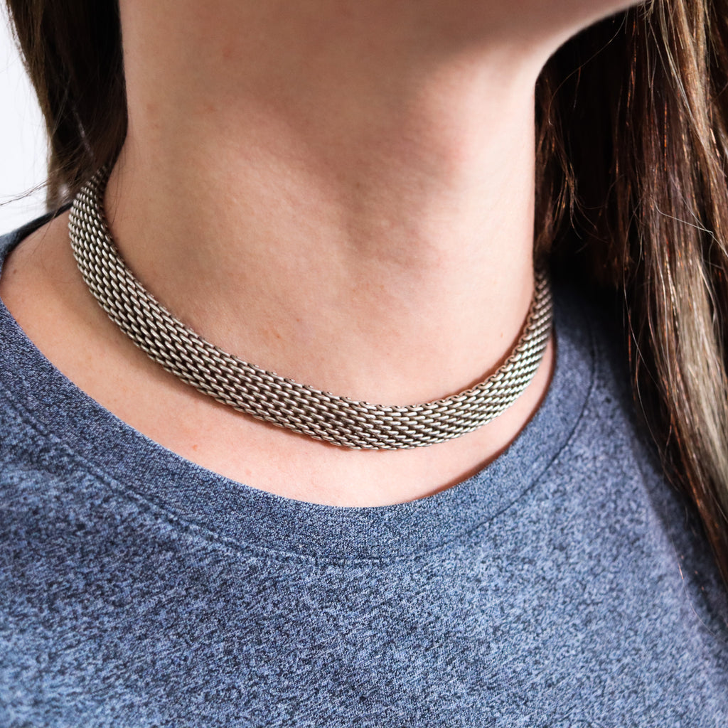 Hollow Chain Choker 925 Sterling Silver Necklace | Silver choker necklace, Silver  choker, Chain choker